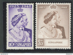 1948 SINGAPORE, Stanley Gibbons N. 31/32 Royal Silver Wedding - MNH** - Andere & Zonder Classificatie