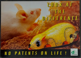 Carte Postale - Look At The Difference (souris Et Souris Mécanique) No Patents On Life ! - Publicité