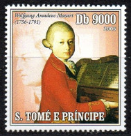 SAO TOME 2006 - 1v - MNH - Music Instruments - Mozart - Musique, Muziek, Musik - Musikinstrumente - Musica Piano - Musique