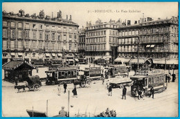 CPA 30 Bordeaux - La Place Richelieu (TRAMWAYS - Publicité Dont Rhum Negrita, Biscuits Pernot, Cafés Masset) - Other & Unclassified