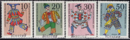 GERMANY(1970) Puppets. Set Of 4 With MUSTER (specimen) Overprint. Scott No B463-6. - Other & Unclassified