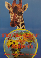 Carte Postale - Stick Your Neck Out Also For Human Rights (girafe) Think Global Save Our World - Werbepostkarten