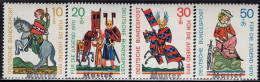 GERMANY(1970) Minnesingers. Set Of 4 With MUSTER (specimen) Overprint. Scott No B455-8. - Other & Unclassified