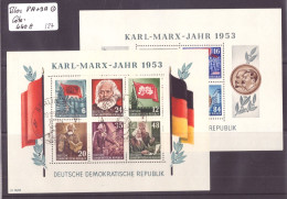 RDA - BLOCS 8A - 9A OBLITERES ET  DENTELES - KARL MARX JAHR 1953 - COTE: 440 € - 1950-1970