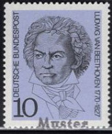 GERMANY(1970) Beethoven. MUSTER (specimen) Overprint. Scott No 1014. - Otros & Sin Clasificación