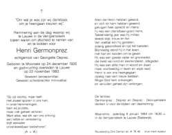 Henri Germonprez (1926-1993) - Devotieprenten