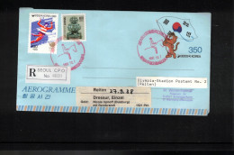 South Korea 1988 Olympic Games Seoul - Olympis Stadion Post Office Nr.2 - Horses Dressage Singles Int.registered Letter - Zomer 1988: Seoel