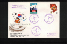 South Korea 1988 Olympic Games Seoul - Olympia Stadion Post Office Nr. 3 - Horses Riding Interesting Cover - Sommer 1988: Seoul