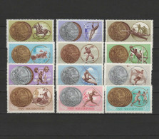 Hungary 1965 Olympic Games Tokyo, Fencing, Football Soccer, Equestrian, Athletics, Wrestling Etc. Set Of 12 MNH - Sommer 1964: Tokio