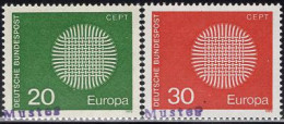 GERMANY(1970) Europa. Set Of 2 With MUSTER (specimen) Overprint. Scott No 1018-9. - Sonstige & Ohne Zuordnung