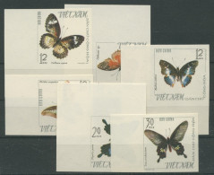 Vietnam Nord 1965 Tiere Insekten Schmetterlinge 405/10 B Ungebraucht O.G. - Vietnam