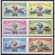 Malediven 1974 100 Jahre Weltpostverein (UPU) 514/19 Postfrisch - Maldiven (1965-...)