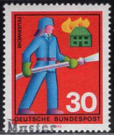 GERMANY(1970) Firefighter. MUSTER (specimen) Overprint. Scott No 1025. - Sonstige & Ohne Zuordnung