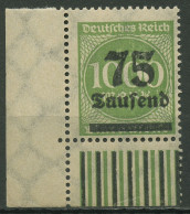 Deutsches Reich 1923 Freimarke Walzendruck 288 I W UR Ecke Unt. Li. Postfrisch - Neufs