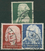 Deutsches Reich 1935 Komponisten Bach Händel Schütz 573/75 Gestempelt - Used Stamps