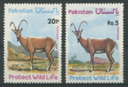 Pakistan 1976 Tiere Geschützte Wildtiere Steinbock 413/14 Postfrisch - Pakistán
