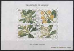 Monaco 1985 Vier Jahreszeiten Wollmispel Block 29 Gestempelt (C91378) - Blocks & Sheetlets