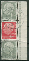 Bund 1960 Heuss/Ziffer (WZ Lg.) Zusammendruck Mit Rand S 50 YII Gestempelt - Zusammendrucke