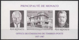 Monaco 1987 Briefmarken Fürst Rainier Fürst Louis Block 37 B Postfrisch (C91361) - Blocs