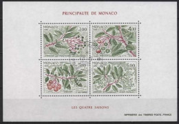 Monaco 1986 Vier Jahreszeiten Erdbeerbaum Block 34 Gestempelt (C91368) - Blocks & Kleinbögen