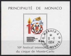 Monaco 1984 Int. Zirkusfestival Monte Carlo Block 27 Gestempelt (C91382) - Blokken