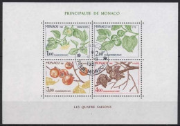 Monaco 1981 Vier Jahreszeiten Kakipflaume Block 18 Gestempelt (C91400) - Blocks & Sheetlets