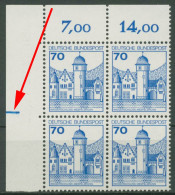 Bund 1977 Burgen & Schlösser 4er-Block Ecke O. Li. Pl.-Zeichen 918 Postfrisch - Unused Stamps