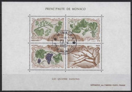 Monaco 1987 Vier Jahreszeiten Weinrebe Block 36 Gestempelt (C91364) - Blokken