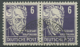 SBZ Allg. Ausgabe 1948 Gerhart Hauptmann Waagerechtes Paar 213 A Gestempelt - Andere & Zonder Classificatie