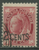 Kanada 1899 Königin Viktoria 57 Mit Neuem Wertaufdruck 2 Cents, 75 Gestempelt - Usados