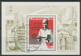 DDR 1986 SED Parteitag Bauarbeiter Block 83 Gestempelt (C96888) - Otros & Sin Clasificación