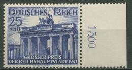 Deutsches Reich 1941 Galopprennen, Brandenburger Tor 803 Rand Rechts Postfrisch - Nuevos