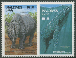 Malediven 1993 Tiere Nashorn Wal 1985/86 Postfrisch - Malediven (1965-...)