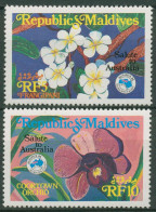 Malediven 1984 AUSIPEX Melbourne Tempelbaum Frangipani 1063/64 Postfrisch - Maldives (1965-...)
