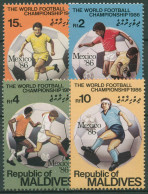 Malediven 1986 Fußball-WM Mexiko 1189/92 Postfrisch - Maldivas (1965-...)