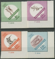 Philippinen 1960 Olympia Sommerspiele Rom 665/68 Ecken Postfrisch,Druckvermerk - Filippine