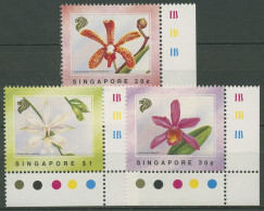Singapur 1991 Pflanzen Blumen Orchideen 633/35 Ecke Postfrisch - Singapore (1959-...)
