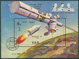 Jemen (Nordjemen) 1969 Raumfahrt Apollo 9 Block 103 Gestempelt (C97832) - Jemen