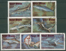 Vietnam 1991 Tiere Haie Riffhai, Bullenhai, Sandtiger 2309/15 Gestempelt - Viêt-Nam