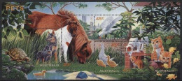 Australien 1996 Haustiere Pferd Hund Katze Kakadu Block 23 Postfrisch (C24006) - Blokken & Velletjes