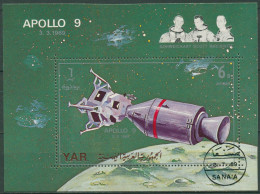 Jemen (Nordjemen) 1969 Raumfahrt Apollo 9 Block 102 Gestempelt (C97831) - Yémen