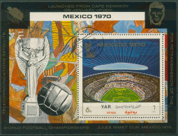 Jemen (Nordjemen) 1970 Fußball-WM Mexiko Stadion Block 131 Gestempelt (C97839) - Yémen