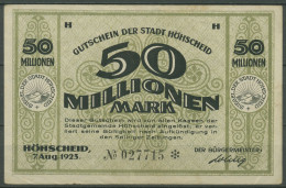 Höhscheid 50 Millionen Mark 1923, Keller 2396 B, Gebraucht (K1185) - Autres & Non Classés