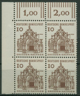 Bund 1964/65 Bauwerke Klein, Zwinger Dresden 454 4er-Block Ecke 1 Postfrisch - Nuevos