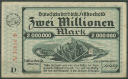 Höhscheid 2 Millionen Mark 1923, Keller 2396 A, Gebraucht (K1129) - Andere & Zonder Classificatie