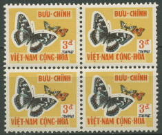 Vietnam - Süd 1968 Portomarken Tiere Schmetterlinge P 18 4er-Block Postfrisch - Viêt-Nam