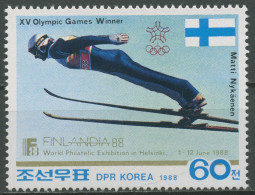 Korea (Nord) 1988 FINLANDIA Skispringer Matti Nykänen 2913 Postfrisch - Korea (Nord-)