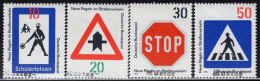 GERMANY(1971) New Traffic Safety Rules. Set Of 4 With MUSTER (specimen) Overprint. Scott No 1055-8. - Other & Unclassified