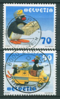 Schweiz 1999 Trickfilmfigur Pingu Postbote 1673/74 Gestempelt - Oblitérés