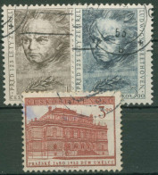 Tschechoslowakei 1952 Musikfest Prag Beethoven 737/39 Gestempelt - Used Stamps